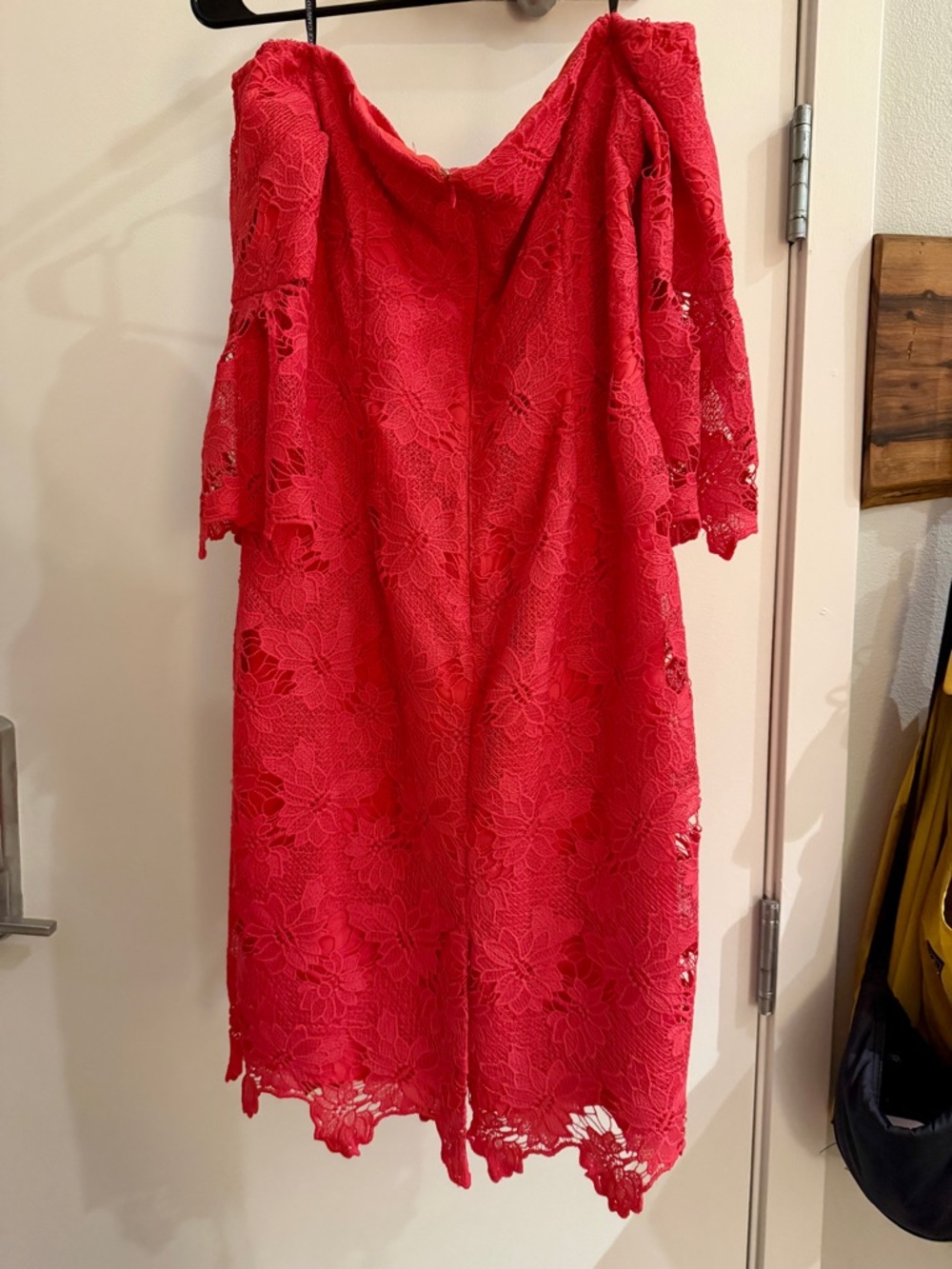 Vince Camuto Red Floral Lace Midi Dress